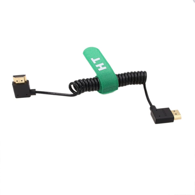 HangTon كابل HDMI 4K 60p 8K رفيع ملتف لكاميرا Sony A7M4 ATOMOS Shinobi Ninja V Portkeys BM5 FEELWORLD Blackmagic ZCAM Canon Nikon نوع A HDMI 2.1 بزاوية يمين ويسار - Image 4